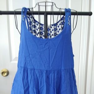 Loose fitting boho style blue dress